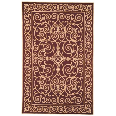 Safavieh 8 ft. - 9 in. x 11 ft. - 9 in. Large Rectangle- Transitional Chelsea Burgundy Hand Hooked Rug HK11C-9